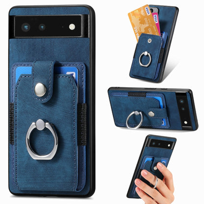 Retro Skin-feel Ring Card Wallet Phone Case, For Google Pixel 6 Pro, For Google Pixel 6, For Google Pixel 7 Pro, For Google Pixel 7, For Xiaomi Poco X5 Pro, For Xiaomi Redmi 9A