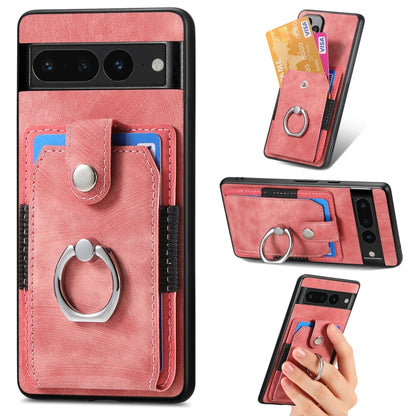 Retro Skin-feel Ring Card Wallet Phone Case, For Google Pixel 6 Pro, For Google Pixel 6, For Google Pixel 7 Pro, For Google Pixel 7, For Xiaomi Poco X5 Pro, For Xiaomi Redmi 9A