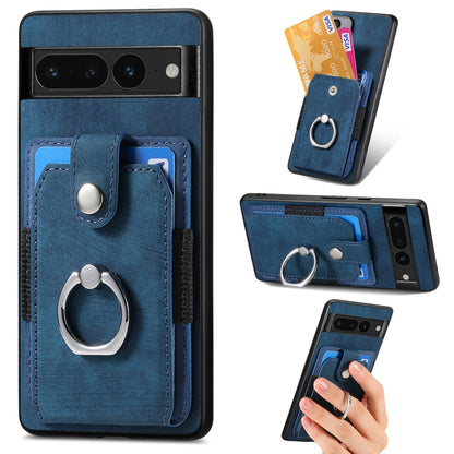 Retro Skin-feel Ring Card Wallet Phone Case, For Google Pixel 6 Pro, For Google Pixel 6, For Google Pixel 7 Pro, For Google Pixel 7, For Xiaomi Poco X5 Pro, For Xiaomi Redmi 9A