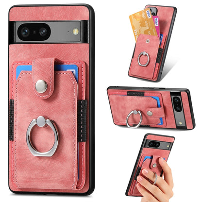 Retro Skin-feel Ring Card Wallet Phone Case, For Google Pixel 6 Pro, For Google Pixel 6, For Google Pixel 7 Pro, For Google Pixel 7, For Xiaomi Poco X5 Pro, For Xiaomi Redmi 9A