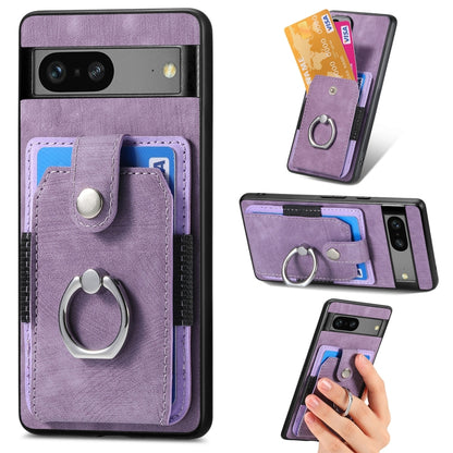 Retro Skin-feel Ring Card Wallet Phone Case, For Google Pixel 6 Pro, For Google Pixel 6, For Google Pixel 7 Pro, For Google Pixel 7, For Xiaomi Poco X5 Pro, For Xiaomi Redmi 9A