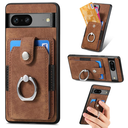 Retro Skin-feel Ring Card Wallet Phone Case, For Google Pixel 6 Pro, For Google Pixel 6, For Google Pixel 7 Pro, For Google Pixel 7, For Xiaomi Poco X5 Pro, For Xiaomi Redmi 9A