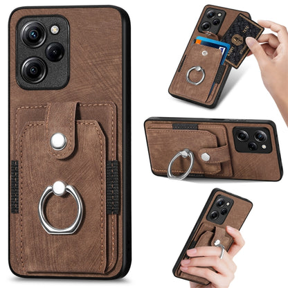 Retro Skin-feel Ring Card Wallet Phone Case, For Google Pixel 6 Pro, For Google Pixel 6, For Google Pixel 7 Pro, For Google Pixel 7, For Xiaomi Poco X5 Pro, For Xiaomi Redmi 9A