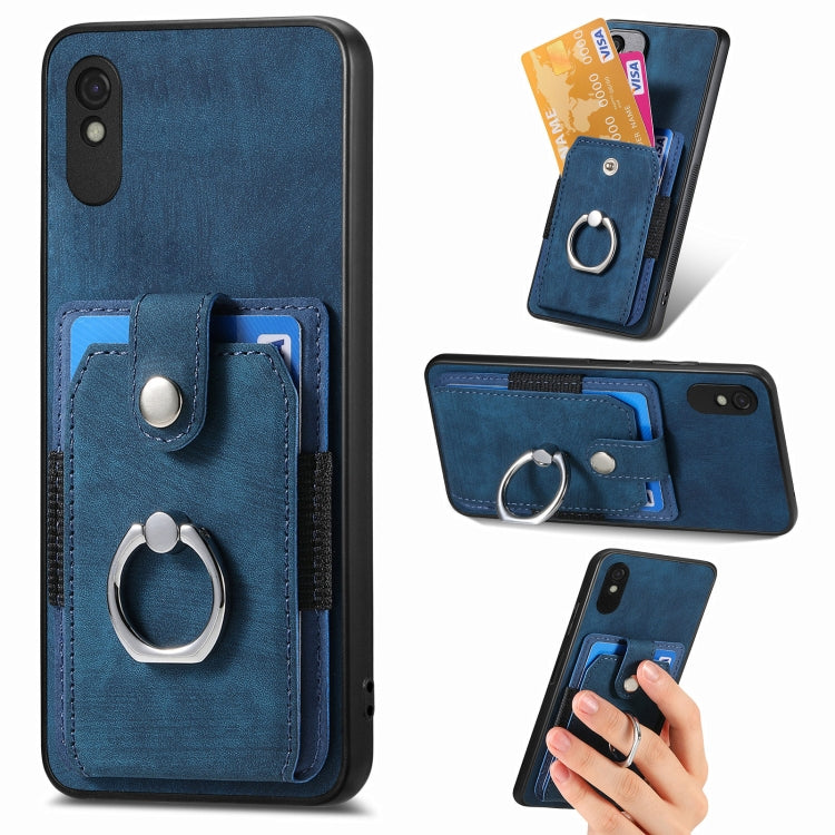 Retro Skin-feel Ring Card Wallet Phone Case, For Google Pixel 6 Pro, For Google Pixel 6, For Google Pixel 7 Pro, For Google Pixel 7, For Xiaomi Poco X5 Pro, For Xiaomi Redmi 9A