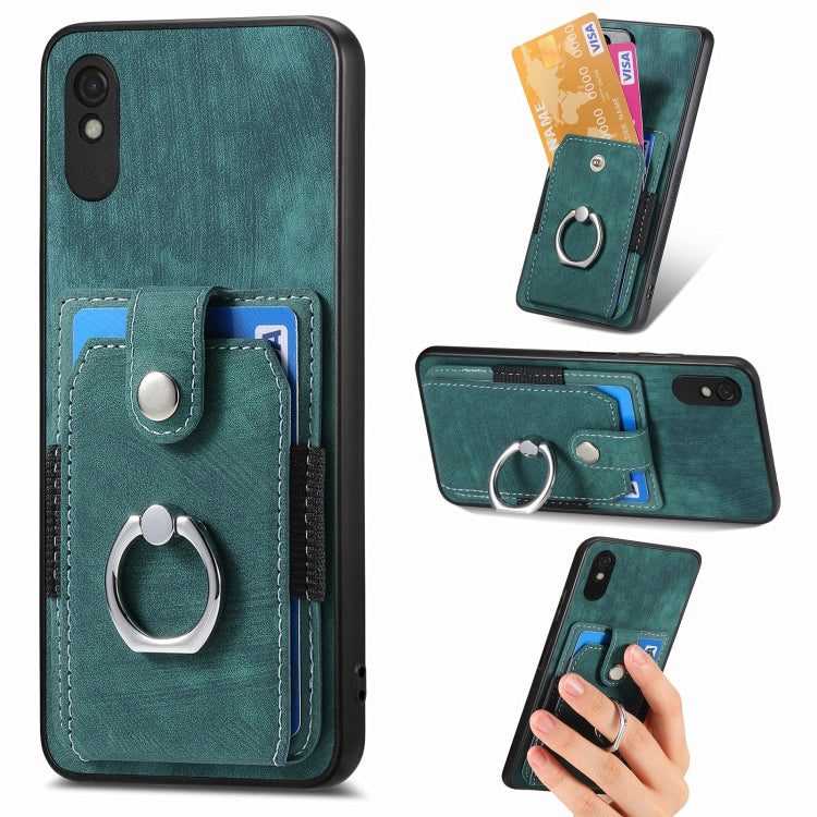 Retro Skin-feel Ring Card Wallet Phone Case, For Google Pixel 6 Pro, For Google Pixel 6, For Google Pixel 7 Pro, For Google Pixel 7, For Xiaomi Poco X5 Pro, For Xiaomi Redmi 9A
