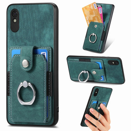 Retro Skin-feel Ring Card Wallet Phone Case, For Google Pixel 6 Pro, For Google Pixel 6, For Google Pixel 7 Pro, For Google Pixel 7, For Xiaomi Poco X5 Pro, For Xiaomi Redmi 9A