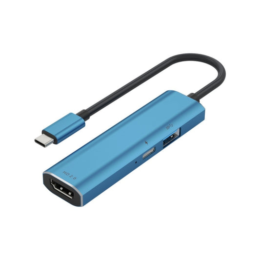 V264 Adaptateur Multi-répartiteur 3 en 1 USB-C / Type-C vers USB3.0 + PD3.0 + HD2.0 à 3 ports OTG HUB, USB + PD + HD