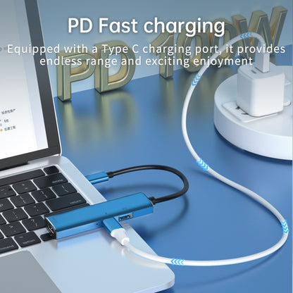 V264 3 in 1 USB-C / Type-C to USB3.0 + PD3.0 + HD2.0 3-Ports Multi Splitter Adapter OTG HUB, USB + PD + HD