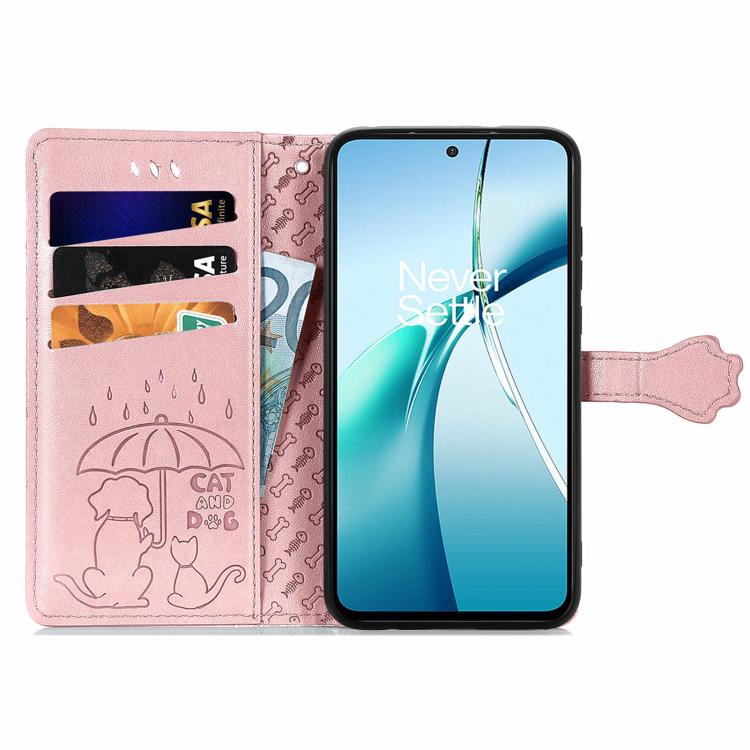 Cat and Dog Embossed Leather Phone Case, For Galaxy S26 FE 5G, For Galaxy A27 5G, For Galaxy A24 4G