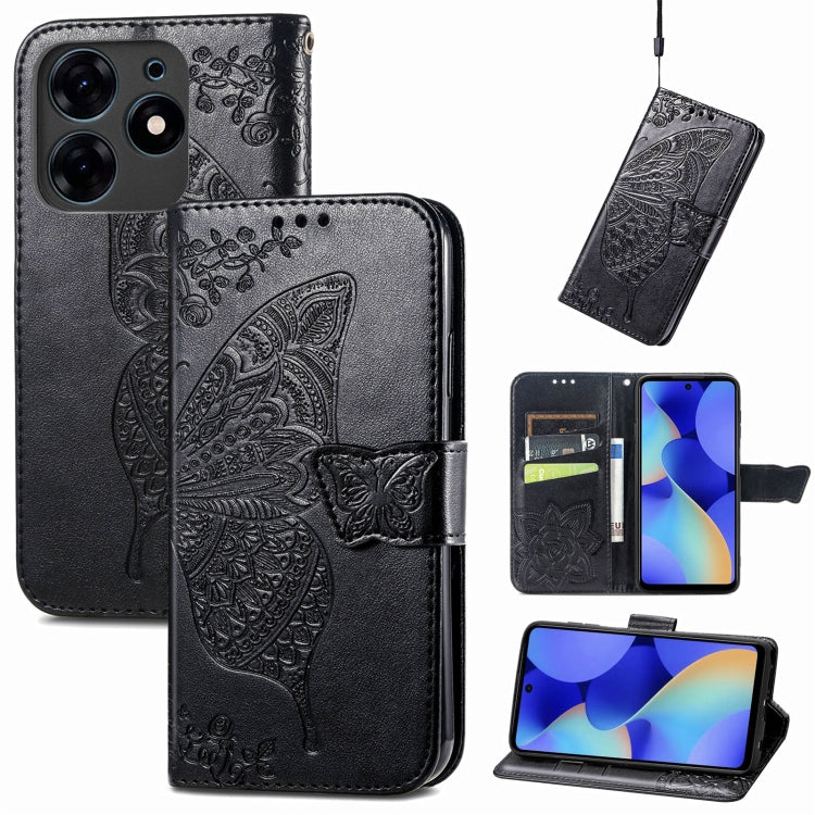 Butterfly Love Flower Embossed Leather Phone Case, For Tecno Spark 10 Pro, For Tecno Spark 10C