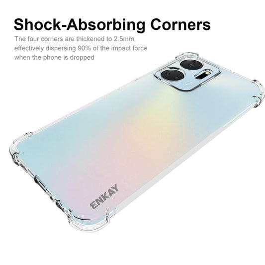 ENKAY Hat-Prince Transparent TPU Shockproof Phone Case with Glass Film, For Honor X7A 4G Global, For Honor X8A 4G Global