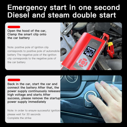 Alimentation de secours multifonctionnelle portable Ai8 avec écran LCD, démarrage de voiture 12 V et pompe à air