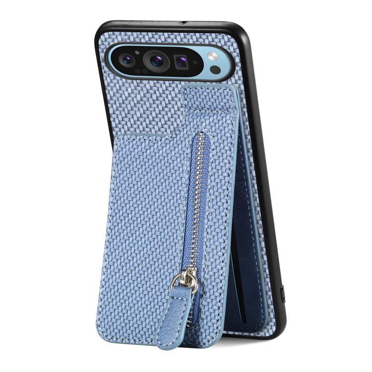 Carbon Fiber Vertical Flip Zipper Phone Case, For Google Pixel 10 Pro XL, For Google Pixel 10 / 10 Pro, For Google Pixel 9a, For Google Pixel 9 Pro XL, For Google Pixel 9 / 9 Pro, For Google Pixel 7a, For Google Pixel 7