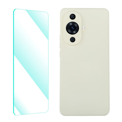 ENKAY Liquid Silicone Phone Case with Tempered Glass Film, For Huawei Nova 11