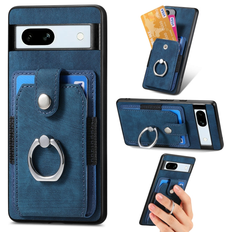 Retro Skin-feel Ring Card Wallet Phone Case, For Google Pixel 10 Pro XL, For Google Pixel 9a, For Google Pixel 9 Pro XL, For Google Pixel 7a, For Google Pixel 10 / 10 Pro, For Google Pixel 9 / 9 Pro