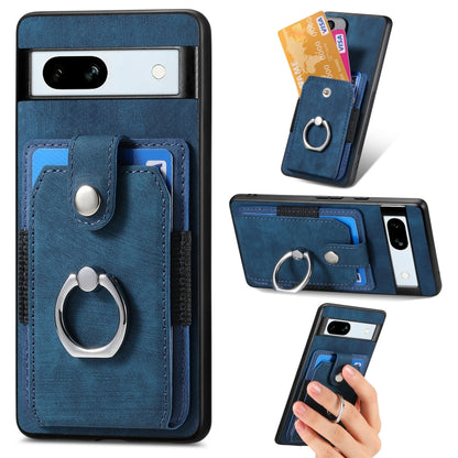 Retro Skin-feel Ring Card Wallet Phone Case, For Google Pixel 10 Pro XL, For Google Pixel 9a, For Google Pixel 9 Pro XL, For Google Pixel 7a, For Google Pixel 10 / 10 Pro, For Google Pixel 9 / 9 Pro