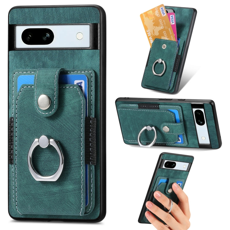 Retro Skin-feel Ring Card Wallet Phone Case, For Google Pixel 10 Pro XL, For Google Pixel 9a, For Google Pixel 9 Pro XL, For Google Pixel 7a, For Google Pixel 10 / 10 Pro, For Google Pixel 9 / 9 Pro