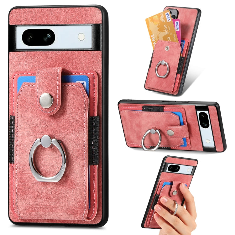 Retro Skin-feel Ring Card Wallet Phone Case, For Google Pixel 10 Pro XL, For Google Pixel 9a, For Google Pixel 9 Pro XL, For Google Pixel 7a, For Google Pixel 10 / 10 Pro, For Google Pixel 9 / 9 Pro