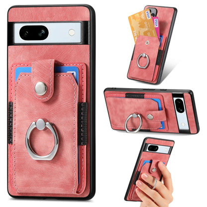 Retro Skin-feel Ring Card Wallet Phone Case, For Google Pixel 10 Pro XL, For Google Pixel 9a, For Google Pixel 9 Pro XL, For Google Pixel 7a, For Google Pixel 10 / 10 Pro, For Google Pixel 9 / 9 Pro