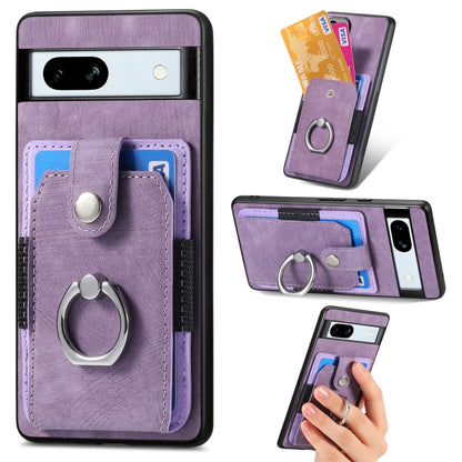 Retro Skin-feel Ring Card Wallet Phone Case, For Google Pixel 10 Pro XL, For Google Pixel 9a, For Google Pixel 9 Pro XL, For Google Pixel 7a, For Google Pixel 10 / 10 Pro, For Google Pixel 9 / 9 Pro