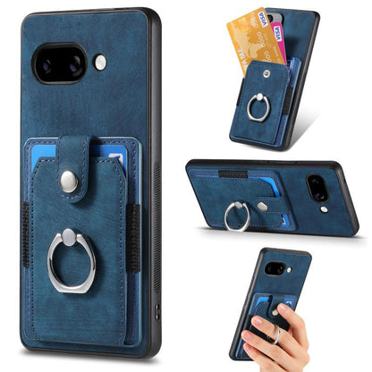Retro Skin-feel Ring Card Wallet Phone Case, For Google Pixel 10 Pro XL, For Google Pixel 9a, For Google Pixel 9 Pro XL, For Google Pixel 7a, For Google Pixel 10 / 10 Pro, For Google Pixel 9 / 9 Pro