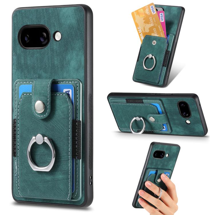 Retro Skin-feel Ring Card Wallet Phone Case, For Google Pixel 10 Pro XL, For Google Pixel 9a, For Google Pixel 9 Pro XL, For Google Pixel 7a, For Google Pixel 10 / 10 Pro, For Google Pixel 9 / 9 Pro