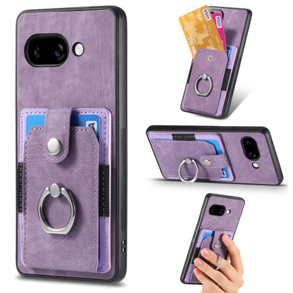 Retro Skin-feel Ring Card Wallet Phone Case, For Google Pixel 10 Pro XL, For Google Pixel 9a, For Google Pixel 9 Pro XL, For Google Pixel 7a, For Google Pixel 10 / 10 Pro, For Google Pixel 9 / 9 Pro