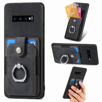 Retro Skin-feel Ring Card Wallet Phone Case, For Samsung Galaxy A56 5G, For Samsung Galaxy A36, For Samsung Galaxy S25 5G, For Samsung Galaxy S25+ 5G, For Samsung Galaxy S25 Ultra 5G, For Sumsung Galaxy A55 5G, For Samsung Galaxy S24 Ultra 5G����������...