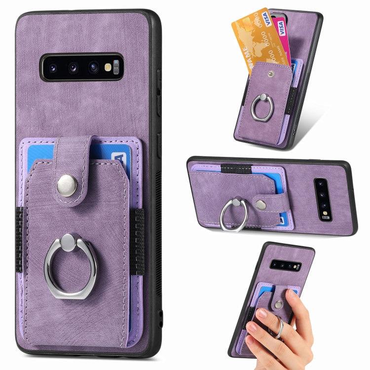 Retro Skin-feel Ring Card Wallet Phone Case, For Samsung Galaxy A56 5G, For Samsung Galaxy A36, For Samsung Galaxy S25 5G, For Samsung Galaxy S25+ 5G, For Samsung Galaxy S25 Ultra 5G, For Sumsung Galaxy A55 5G, For Samsung Galaxy S24 Ultra 5G����������...