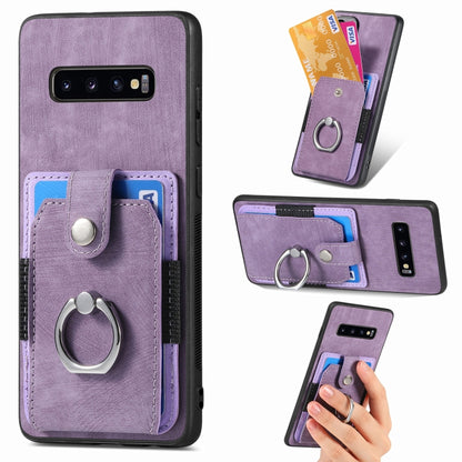 Retro Skin-feel Ring Card Wallet Phone Case, For Samsung Galaxy A56 5G, For Samsung Galaxy A36, For Samsung Galaxy S25 5G, For Samsung Galaxy S25+ 5G, For Samsung Galaxy S25 Ultra 5G, For Sumsung Galaxy A55 5G, For Samsung Galaxy S24 Ultra 5G����������...