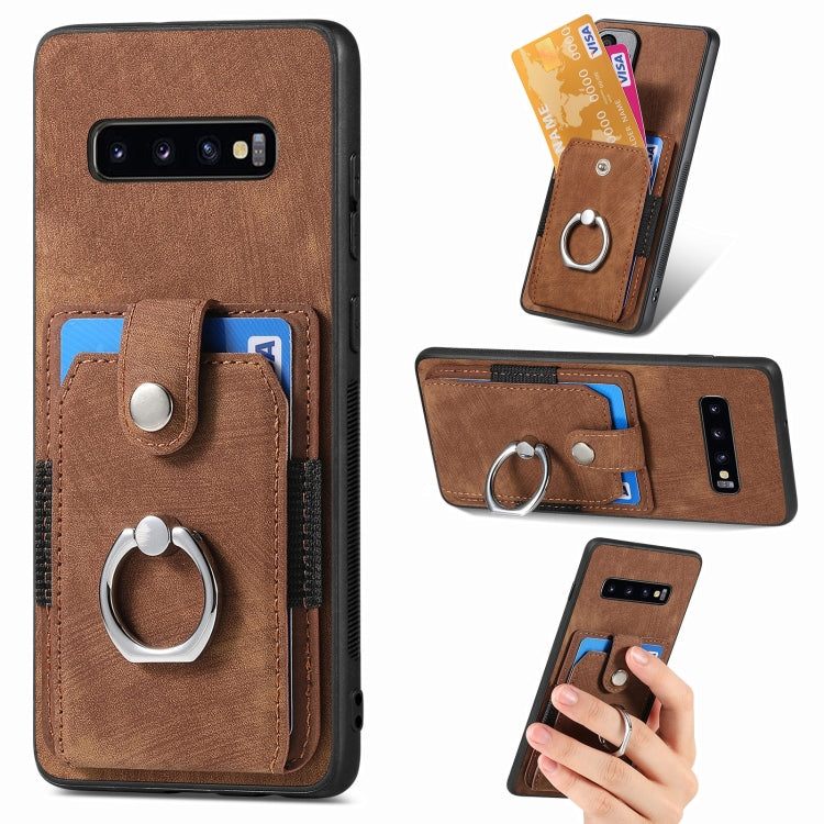 Retro Skin-feel Ring Card Wallet Phone Case, For Samsung Galaxy A56 5G, For Samsung Galaxy A36, For Samsung Galaxy S25 5G, For Samsung Galaxy S25+ 5G, For Samsung Galaxy S25 Ultra 5G, For Sumsung Galaxy A55 5G, For Samsung Galaxy S24 Ultra 5G����������...