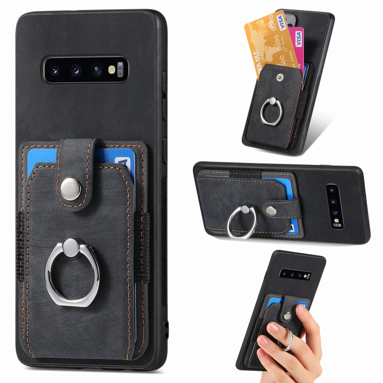 Retro Skin-feel Ring Card Wallet Phone Case, For Samsung Galaxy A56 5G, For Samsung Galaxy A36, For Samsung Galaxy S25 5G, For Samsung Galaxy S25+ 5G, For Samsung Galaxy S25 Ultra 5G, For Sumsung Galaxy A55 5G, For Samsung Galaxy S24 Ultra 5G����������...