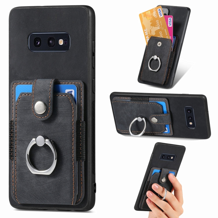 Retro Skin-feel Ring Card Wallet Phone Case, For Samsung Galaxy A56 5G, For Samsung Galaxy A36, For Samsung Galaxy S25 5G, For Samsung Galaxy S25+ 5G, For Samsung Galaxy S25 Ultra 5G, For Sumsung Galaxy A55 5G, For Samsung Galaxy S24 Ultra 5G����������...