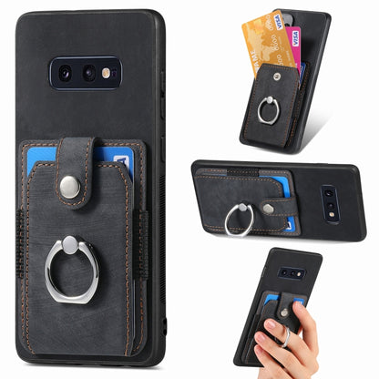 Retro Skin-feel Ring Card Wallet Phone Case, For Samsung Galaxy A56 5G, For Samsung Galaxy A36, For Samsung Galaxy S25 5G, For Samsung Galaxy S25+ 5G, For Samsung Galaxy S25 Ultra 5G, For Sumsung Galaxy A55 5G, For Samsung Galaxy S24 Ultra 5G����������...