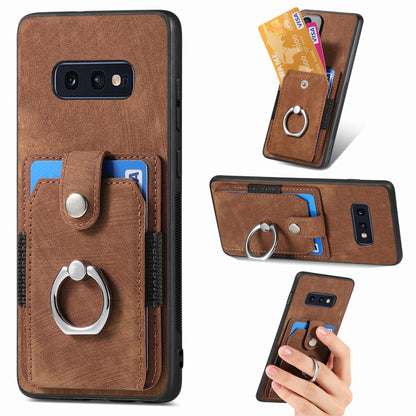 Retro Skin-feel Ring Card Wallet Phone Case, For Samsung Galaxy A56 5G, For Samsung Galaxy A36, For Samsung Galaxy S25 5G, For Samsung Galaxy S25+ 5G, For Samsung Galaxy S25 Ultra 5G, For Sumsung Galaxy A55 5G, For Samsung Galaxy S24 Ultra 5G����������...