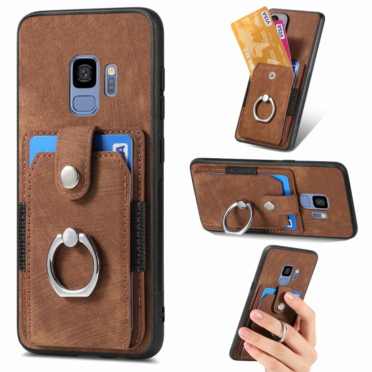 Retro Skin-feel Ring Card Wallet Phone Case, For Samsung Galaxy A56 5G, For Samsung Galaxy A36, For Samsung Galaxy S25 5G, For Samsung Galaxy S25+ 5G, For Samsung Galaxy S25 Ultra 5G, For Sumsung Galaxy A55 5G, For Samsung Galaxy S24 Ultra 5G����������...