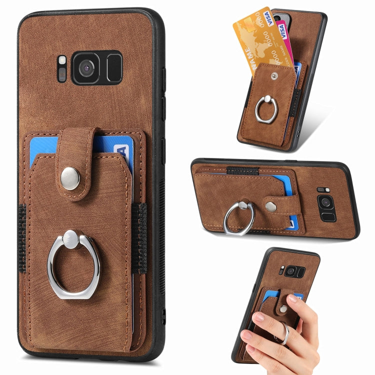 Retro Skin-feel Ring Card Wallet Phone Case, For Samsung Galaxy A56 5G, For Samsung Galaxy A36, For Samsung Galaxy S25 5G, For Samsung Galaxy S25+ 5G, For Samsung Galaxy S25 Ultra 5G, For Sumsung Galaxy A55 5G, For Samsung Galaxy S24 Ultra 5G����������...