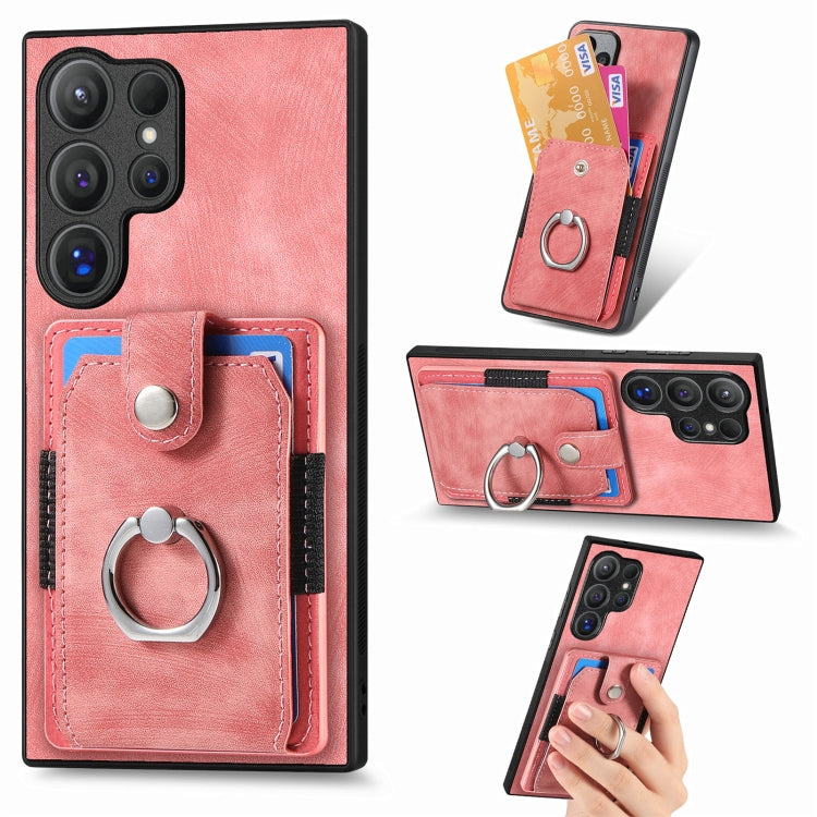 Retro Skin-feel Ring Card Wallet Phone Case, For Samsung Galaxy A56 5G, For Samsung Galaxy A36, For Samsung Galaxy S25 5G, For Samsung Galaxy S25+ 5G, For Samsung Galaxy S25 Ultra 5G, For Sumsung Galaxy A55 5G, For Samsung Galaxy S24 Ultra 5G����������...