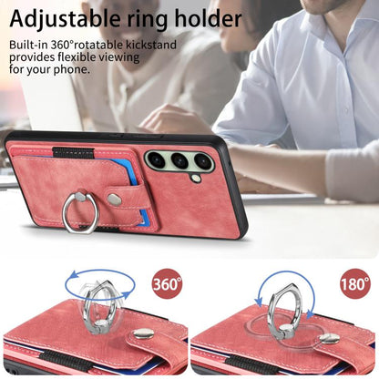 Retro Skin-feel Ring Card Wallet Phone Case, For Samsung Galaxy A56 5G, For Samsung Galaxy A36, For Samsung Galaxy S25 5G, For Samsung Galaxy S25+ 5G, For Samsung Galaxy S25 Ultra 5G, For Sumsung Galaxy A55 5G, For Samsung Galaxy S24 Ultra 5G����������...