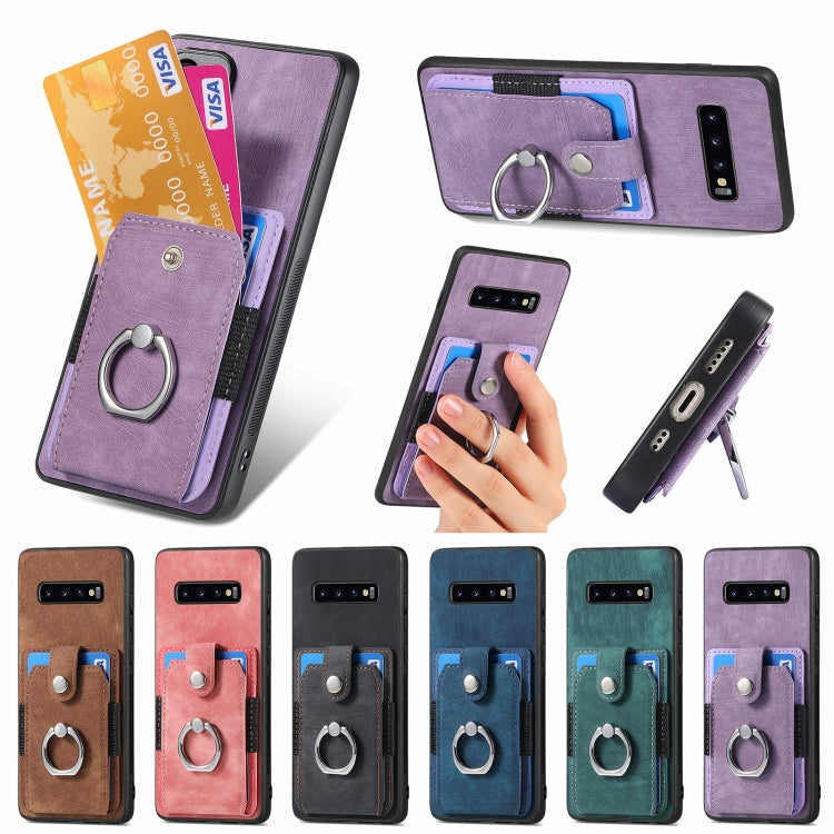 Retro Skin-feel Ring Card Wallet Phone Case, For Samsung Galaxy A56 5G, For Samsung Galaxy A36, For Samsung Galaxy S25 5G, For Samsung Galaxy S25+ 5G, For Samsung Galaxy S25 Ultra 5G, For Sumsung Galaxy A55 5G, For Samsung Galaxy S24 Ultra 5G����������...