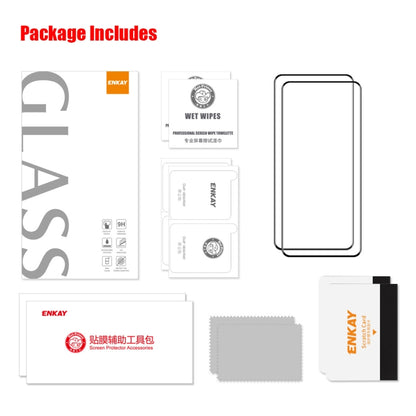 2pcs ENKAY 3D Curved Full Glue Hot Bending Tempered Glass Full Film, For Huawei P60 Pro / Art(2pcs)
