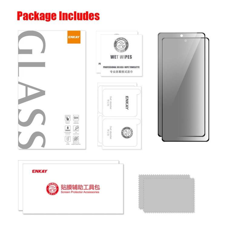 2pcs ENKAY 28 Dedgree Anti-peeping Tempered Glass Full Screen Film, For Xiaomi Poco F5 Pro(2pcs)