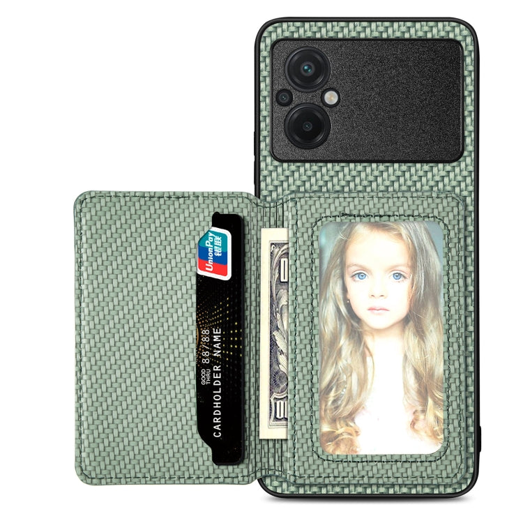 Carbon Fiber Magnetic Card Bag Phone Case, For Redmi Note 13 5G, For Redmi Note 13 Pro 5G, For Redmi Note 12 5G, For Redmi 12C, For Xiaomi 13 Pro, For Xiaomi 13, For Xiaomi Poco M5 4G, For Redmi Note 11T Pro 5G, For Redmi Note 10 4G