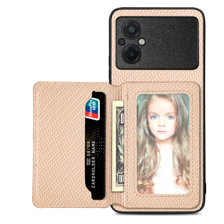 Carbon Fiber Magnetic Card Bag Phone Case, For Redmi Note 13 5G, For Redmi Note 13 Pro 5G, For Redmi Note 12 5G, For Redmi 12C, For Xiaomi 13 Pro, For Xiaomi 13, For Xiaomi Poco M5 4G, For Redmi Note 11T Pro 5G, For Redmi Note 10 4G