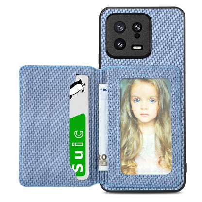 Carbon Fiber Magnetic Card Bag Phone Case, For Redmi Note 13 5G, For Redmi Note 13 Pro 5G, For Redmi Note 12 5G, For Redmi 12C, For Xiaomi 13 Pro, For Xiaomi 13, For Xiaomi Poco M5 4G, For Redmi Note 11T Pro 5G, For Redmi Note 10 4G