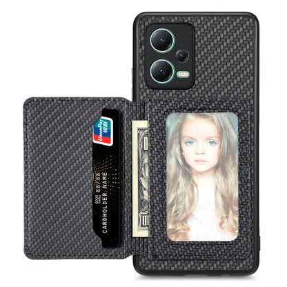 Carbon Fiber Magnetic Card Bag Phone Case, For Redmi Note 13 5G, For Redmi Note 13 Pro 5G, For Redmi Note 12 5G, For Redmi 12C, For Xiaomi 13 Pro, For Xiaomi 13, For Xiaomi Poco M5 4G, For Redmi Note 11T Pro 5G, For Redmi Note 10 4G