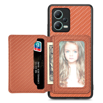Carbon Fiber Magnetic Card Bag Phone Case, For Redmi Note 13 5G, For Redmi Note 13 Pro 5G, For Redmi Note 12 5G, For Redmi 12C, For Xiaomi 13 Pro, For Xiaomi 13, For Xiaomi Poco M5 4G, For Redmi Note 11T Pro 5G, For Redmi Note 10 4G