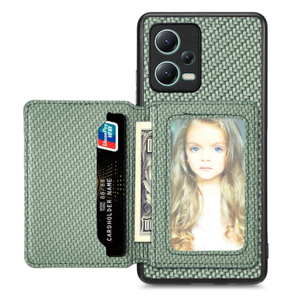Carbon Fiber Magnetic Card Bag Phone Case, For Redmi Note 13 5G, For Redmi Note 13 Pro 5G, For Redmi Note 12 5G, For Redmi 12C, For Xiaomi 13 Pro, For Xiaomi 13, For Xiaomi Poco M5 4G, For Redmi Note 11T Pro 5G, For Redmi Note 10 4G