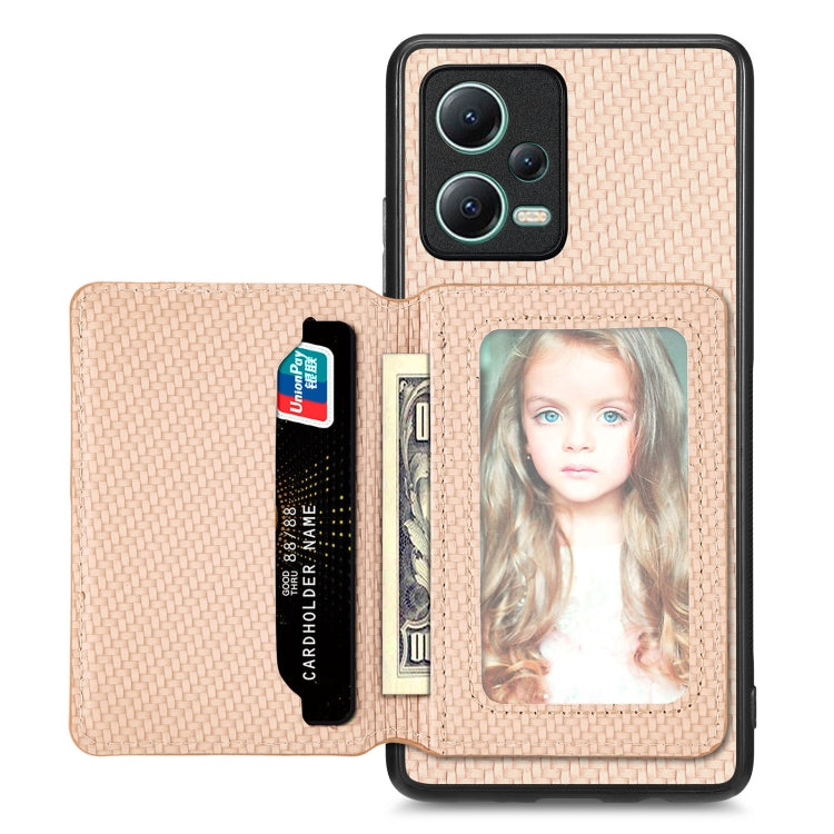 Carbon Fiber Magnetic Card Bag Phone Case, For Redmi Note 13 5G, For Redmi Note 13 Pro 5G, For Redmi Note 12 5G, For Redmi 12C, For Xiaomi 13 Pro, For Xiaomi 13, For Xiaomi Poco M5 4G, For Redmi Note 11T Pro 5G, For Redmi Note 10 4G