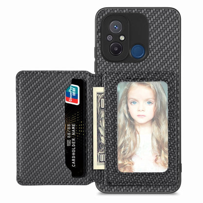 Carbon Fiber Magnetic Card Bag Phone Case, For Redmi Note 13 5G, For Redmi Note 13 Pro 5G, For Redmi Note 12 5G, For Redmi 12C, For Xiaomi 13 Pro, For Xiaomi 13, For Xiaomi Poco M5 4G, For Redmi Note 11T Pro 5G, For Redmi Note 10 4G